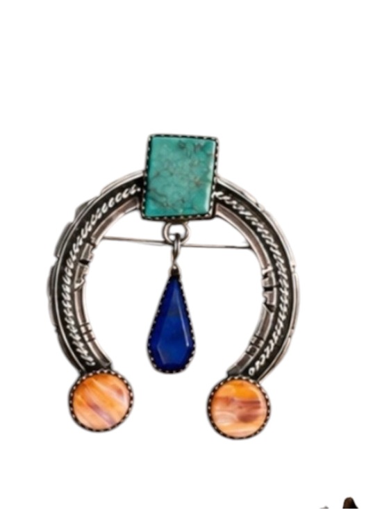 Navajo Verna Paterson Jewelry - Navajo Brooch  Verna L. Peterson VP Hallmark Signed Sterling